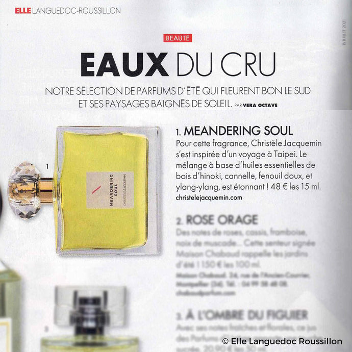La fragrance Meandering Soul dans le magazine Elle